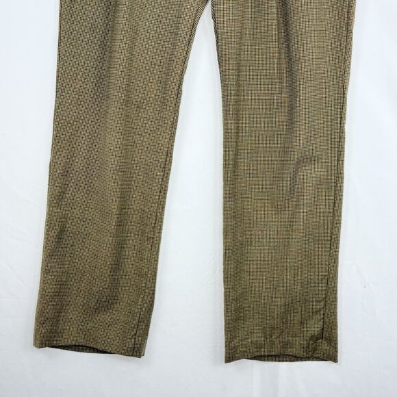 Paul Frederick Men’s 35x30 Brown Pleated Dress Pants Cuffed 100% Wool - Picture 14 of 16